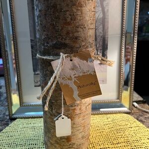 Birch wood candle holder.